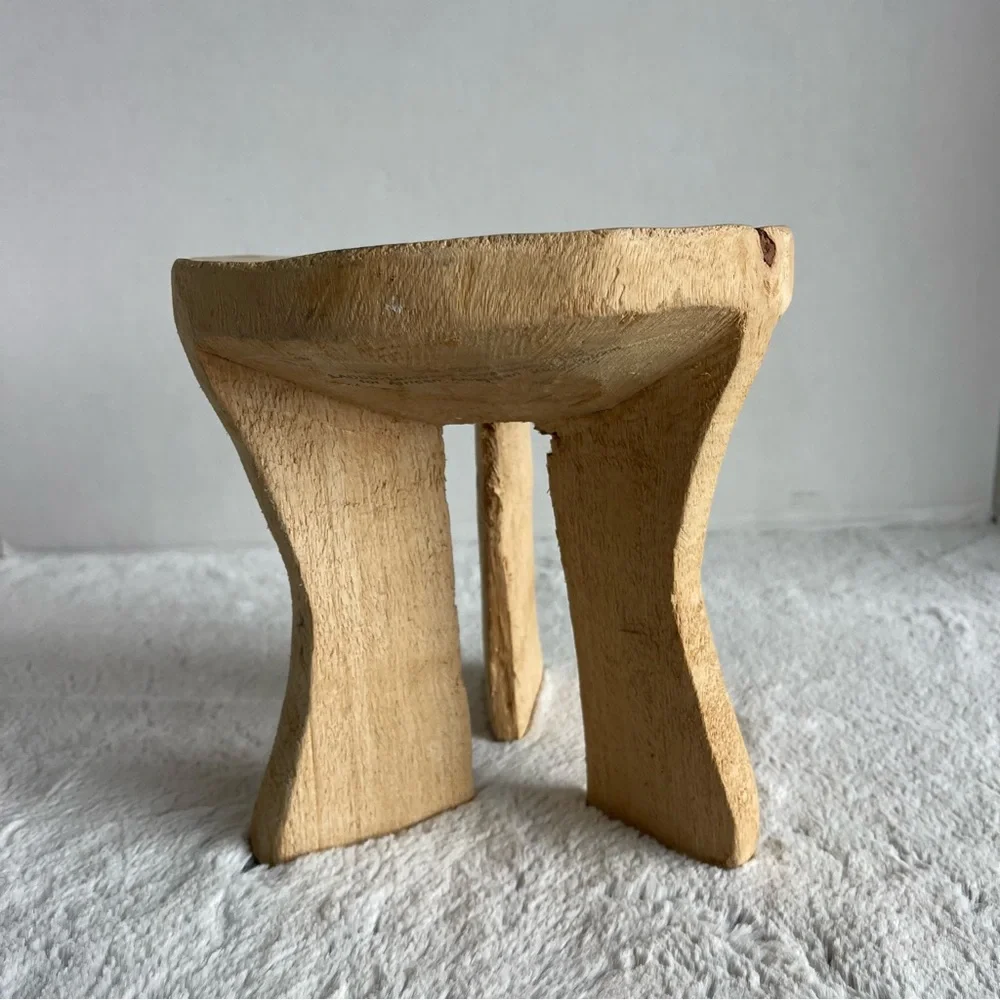 Natural Wooden Stool RUSTIC FOOTED RISER - Picture 3 of 11